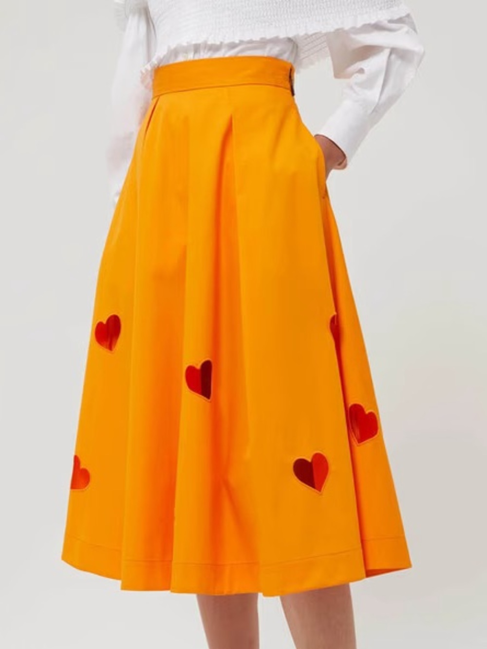 NWOT MSGM A-Line Skirt With Heart Cut-Outs Size 40/US 6